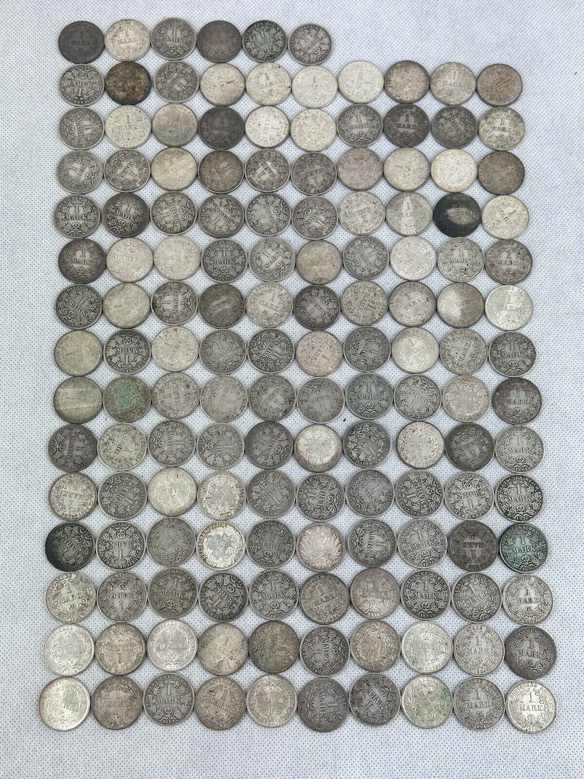 Lot 145x 1 Mark Coins German Kaiserreich 1873-1915 Silver