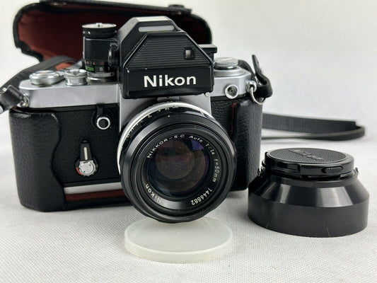 Nikon F2 Silver Camera With Nikkor S.C. Auto 50mm F 1.4 Japan Incl Original Case