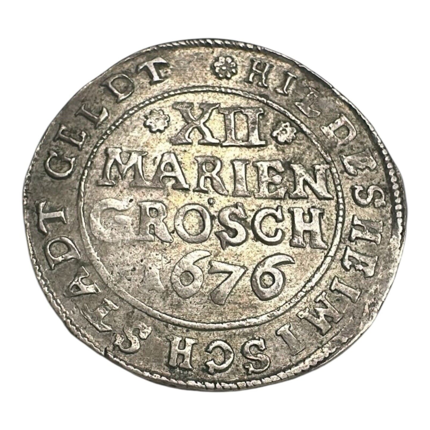 Hildesheim 1676 12 Mariengroschen Sliver Coin Germany Antique