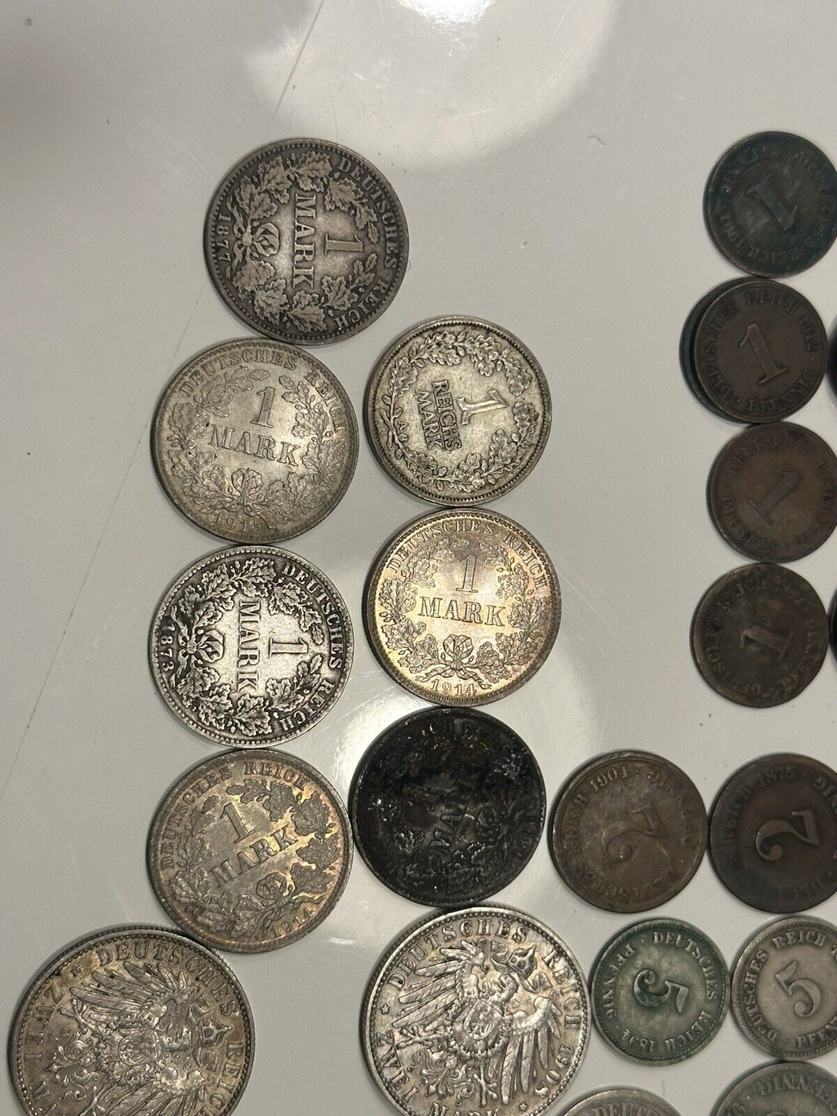 Huge German Mark Pfennig 90 Coins Lot 1,2,5,10,25,50 Kaiserreich Weimarer
