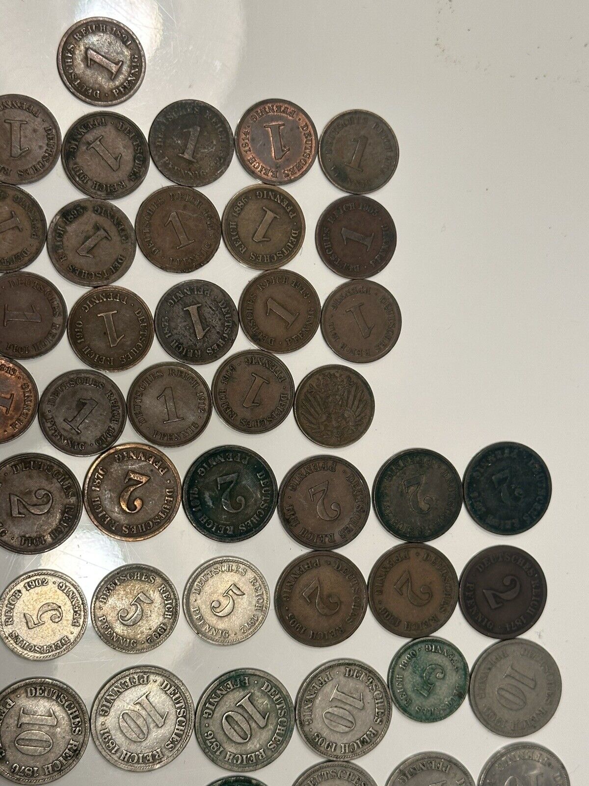 Huge German Mark Pfennig 90 Coins Lot 1,2,5,10,25,50 Kaiserreich Weimarer