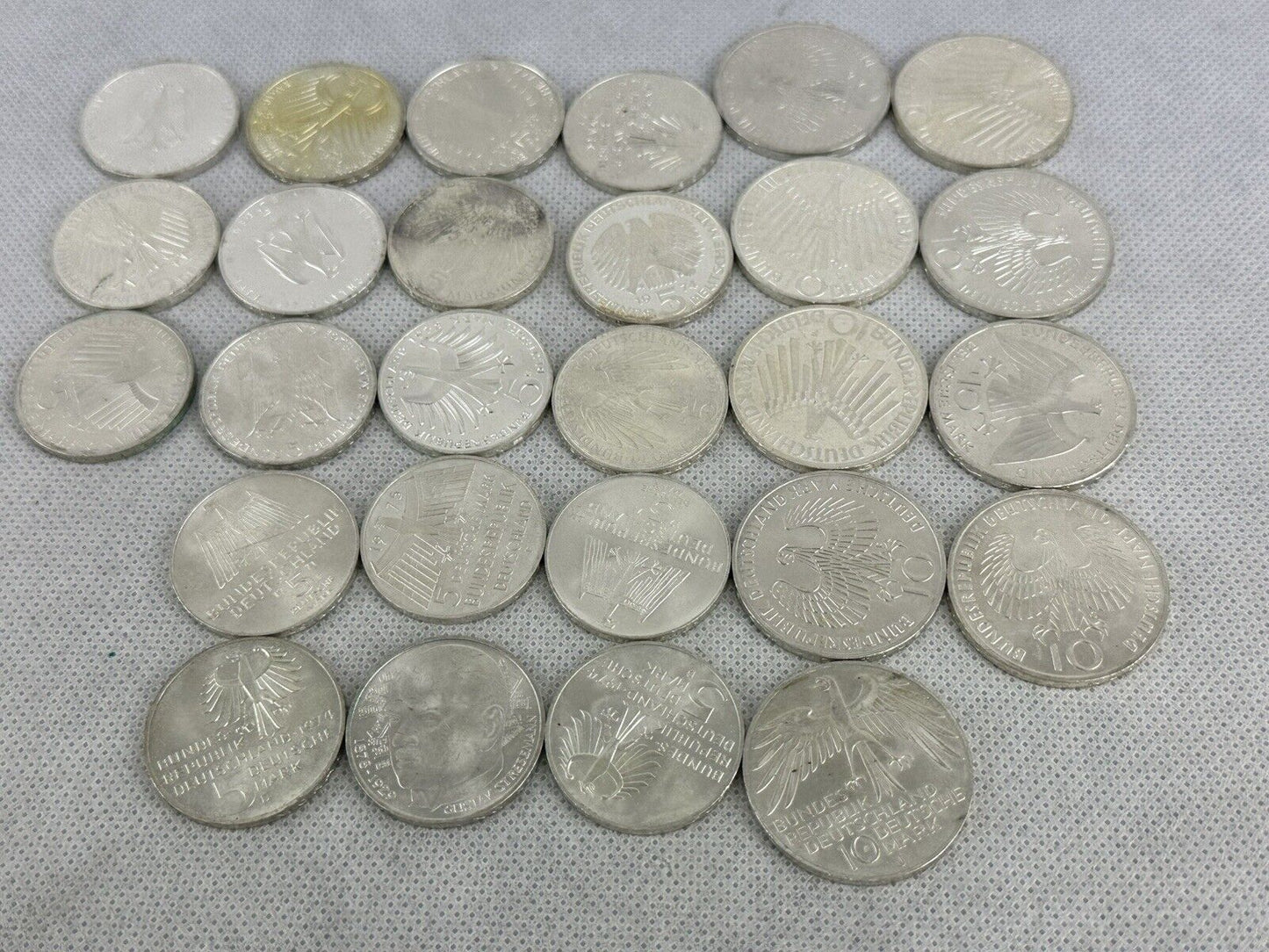 Deutsche Mark 5 & 10 DM 27x Silver Coins Olympia 1972 Munich