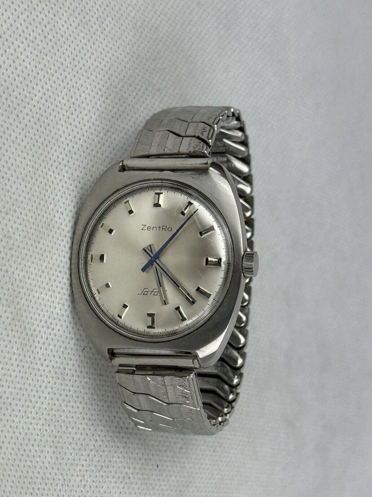 Zentra Safari 70‘s Men‘s Watch Mechanical 38mm Silver Working