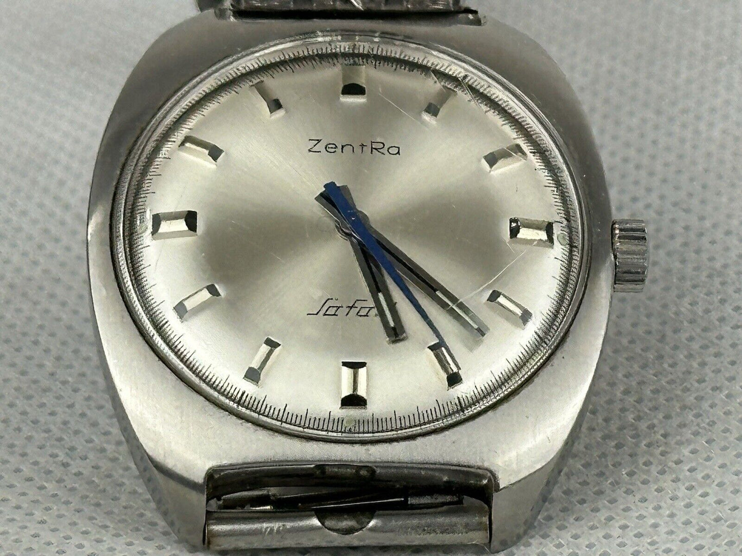 Zentra Safari 70‘s Men‘s Watch Mechanical 38mm Silver Working