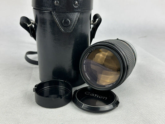 Canon FD 135mm F2.5 S.C. SC Telephoto FD Mount Lens With Caps,Filter And Case