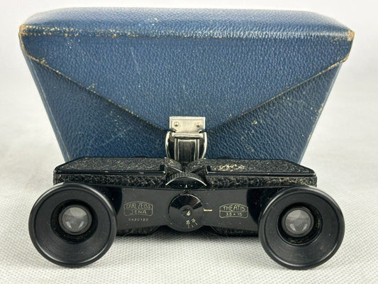 Carl Zeiss Jena Theatis 3,5 x 15 theather binoculars Black with case Germany