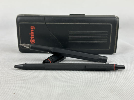 Rotring 600 Newton Fountain Pen & Ballpoint Pen Black Incl. Original Case