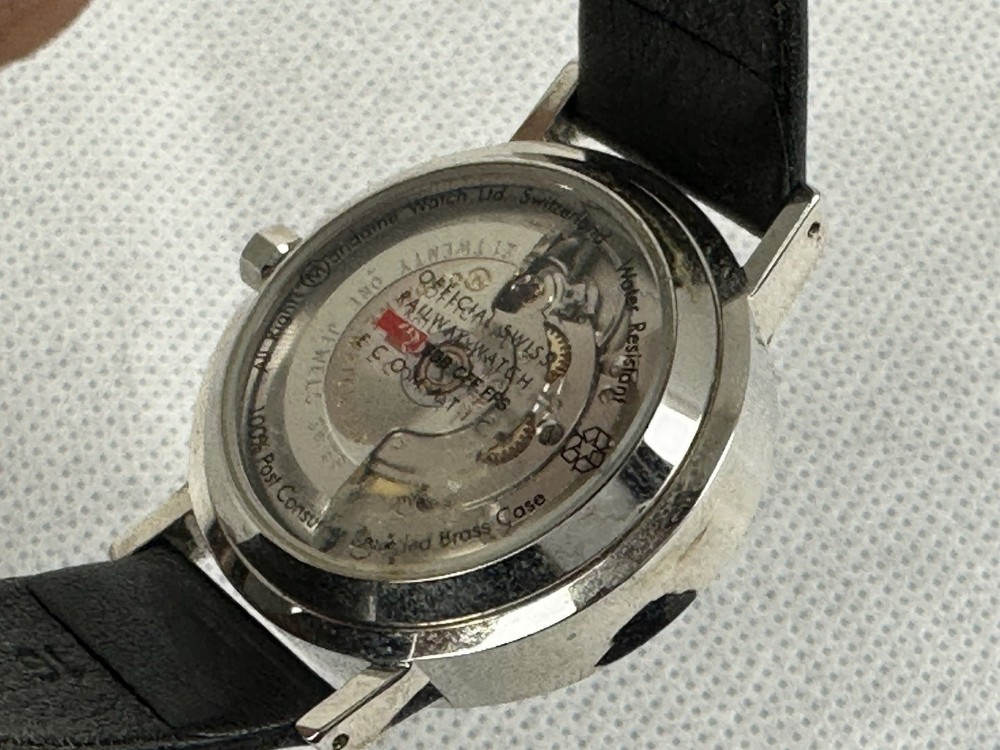 Mondaine Womens Watch Railway Swiss Automatic White Dial Black Leather Band 33mm