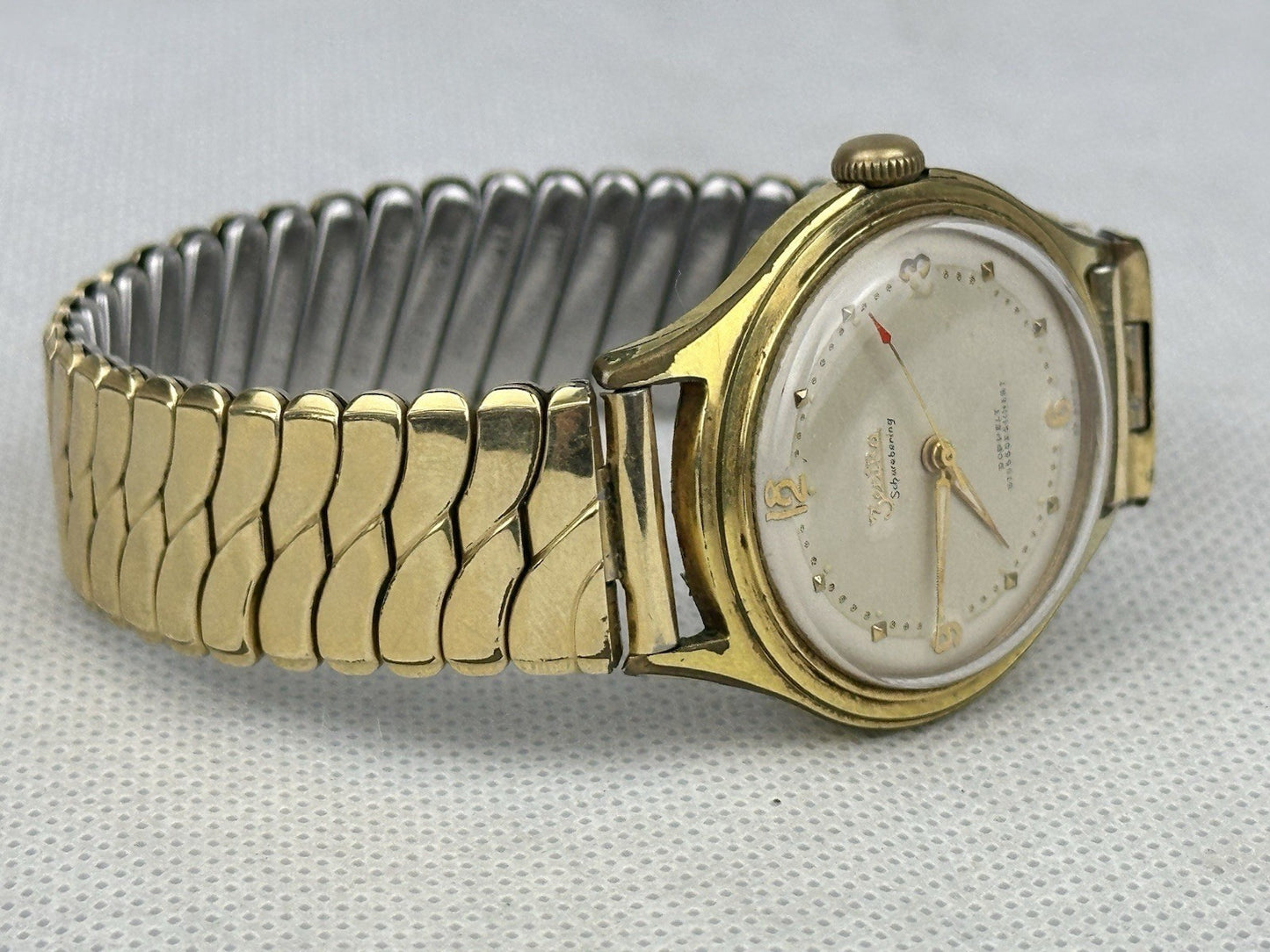 ZentRa Schwebering Vintage Watch „Doppelt Stossgesichert“  Gold Toned Steel 37mm