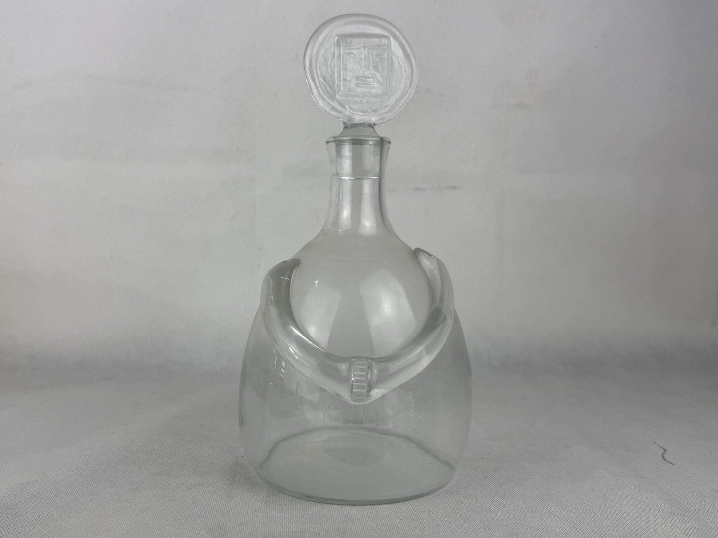 Vintage Erik Hoglund People Caraf Clear Glass Decanter   Huge 11.8” 30cm Sweden