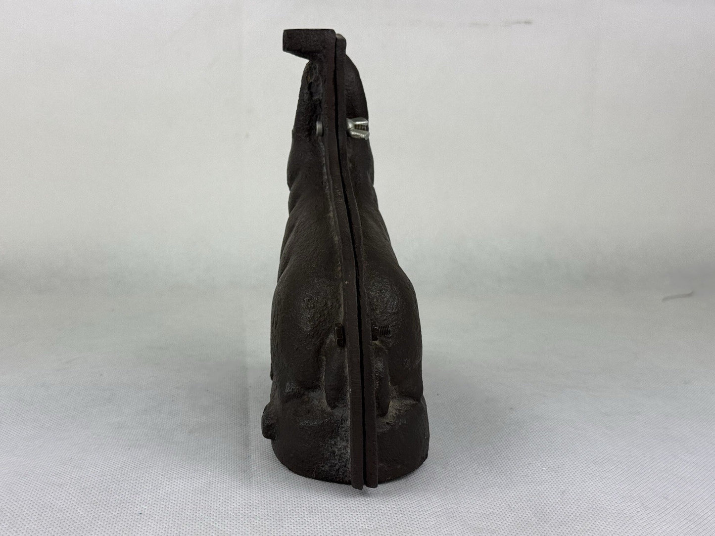 Antique Cast Iron Rabbit Bunny Backing Pan Mold w/Screw Connections Easter Decor