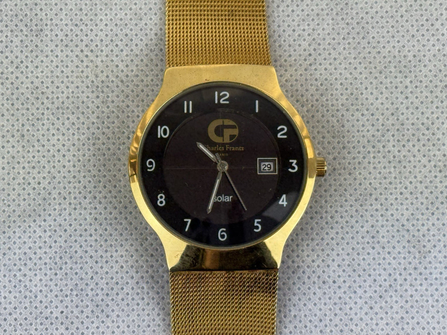 Charles Frantz Paris Solar Watch Gold 39mm