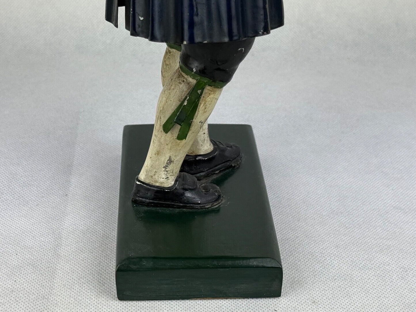 Antique Cast Iron Painted Figural Clock Maker Statue 12“