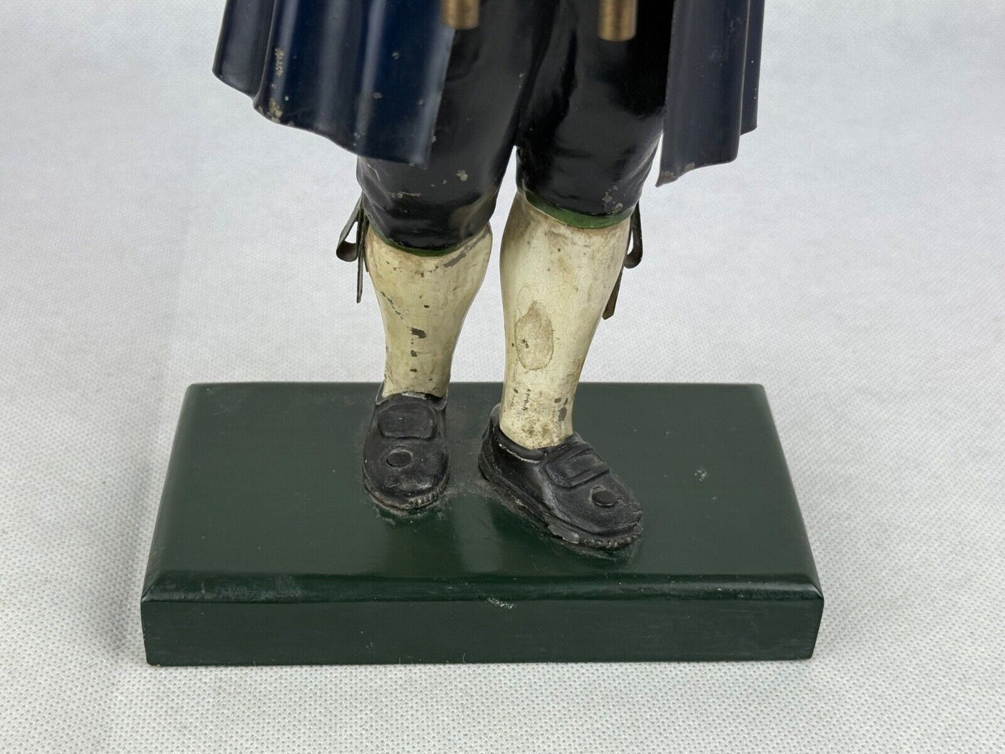 Antique Cast Iron Painted Figural Clock Maker Statue 12“