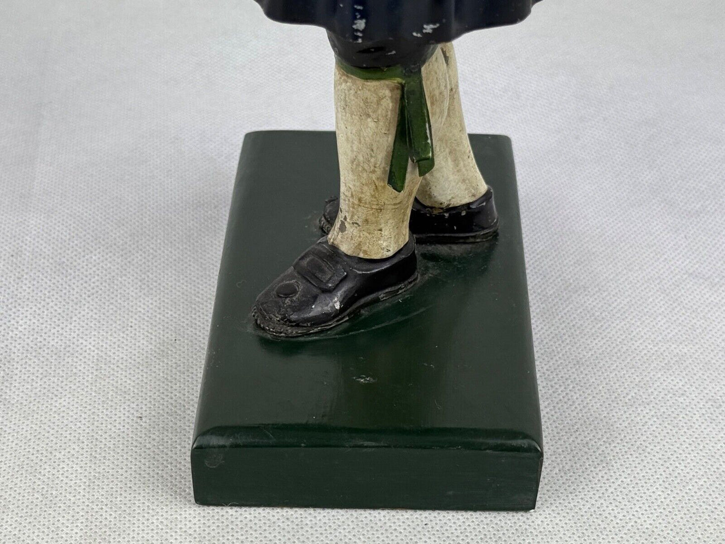 Antique Cast Iron Painted Figural Clock Maker Statue 12“