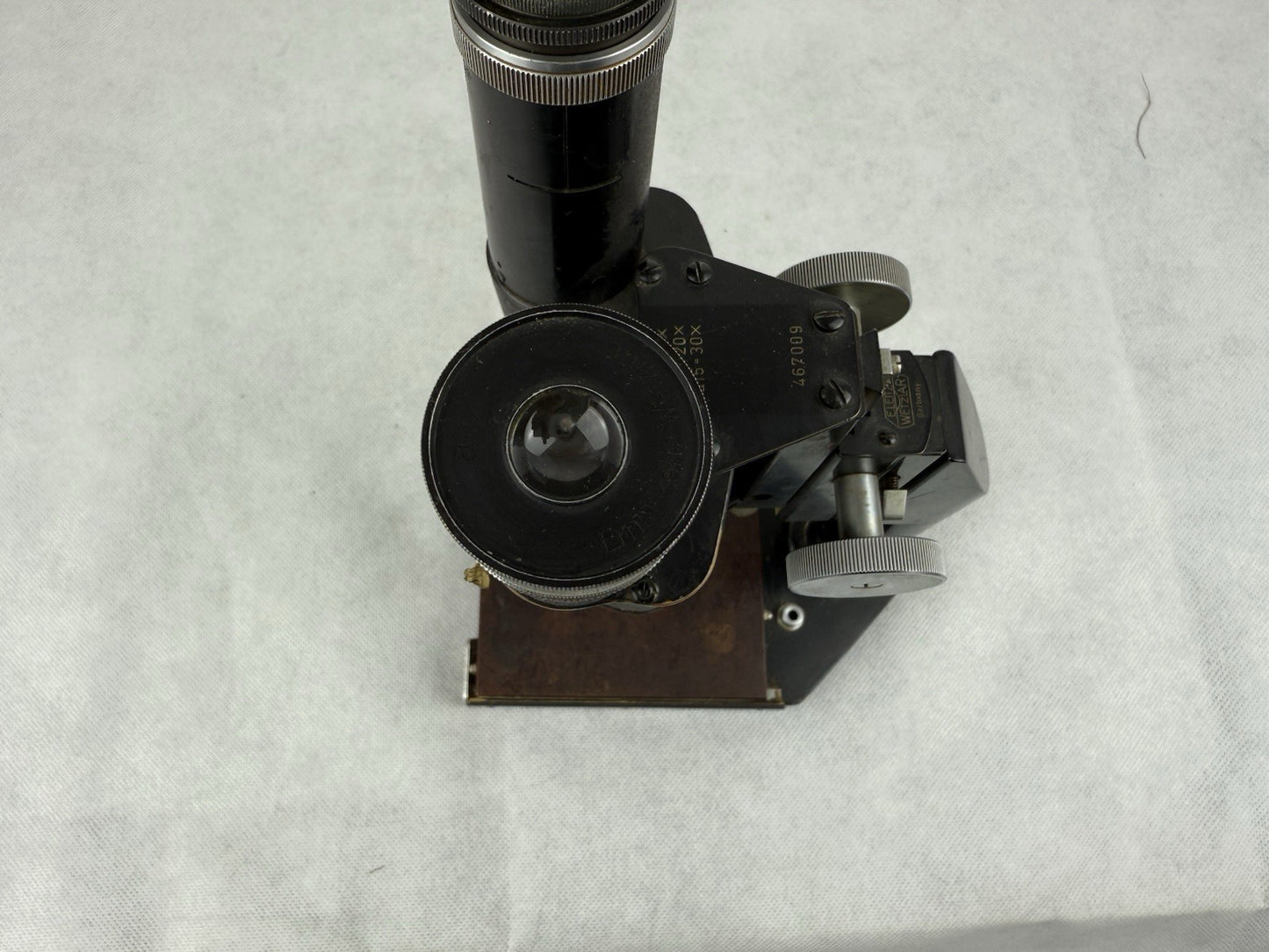 E. Leitz Wetzlar Microscope Antique Vintage Black Germany