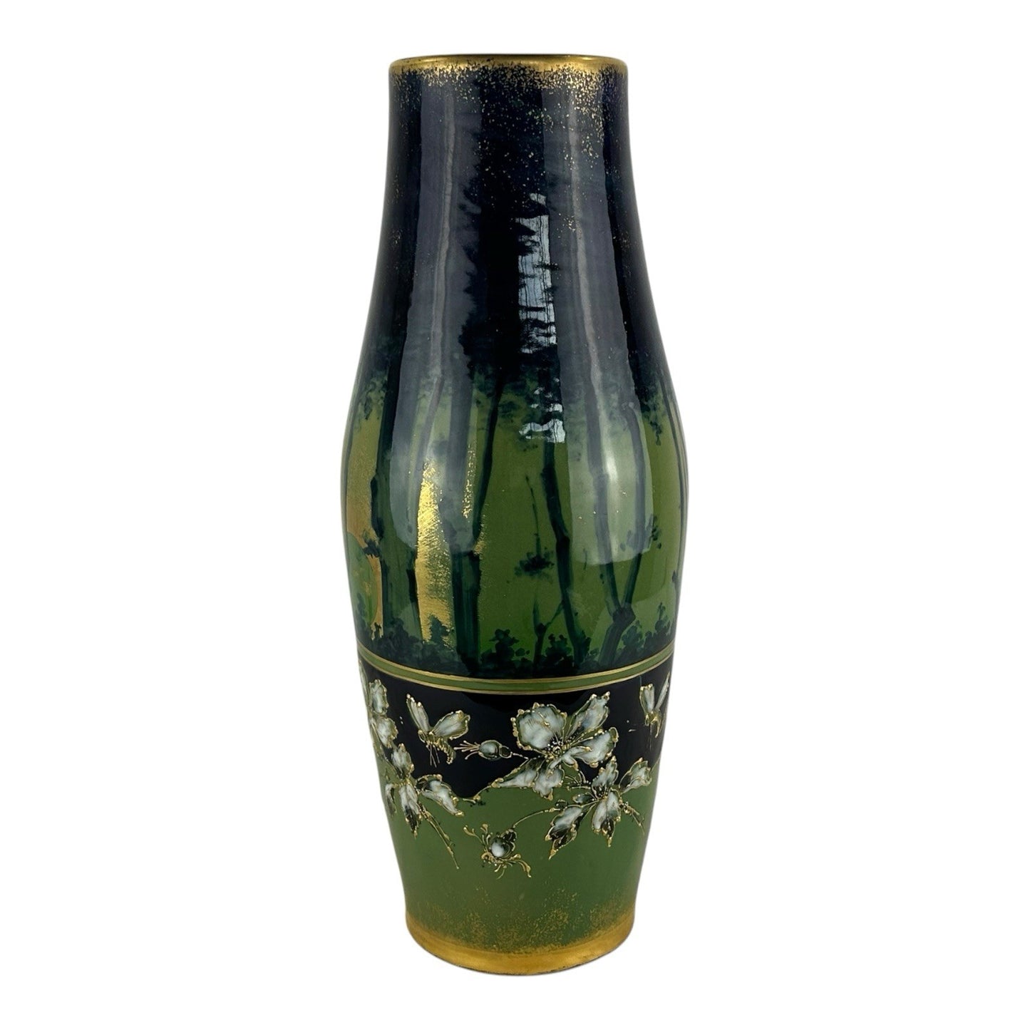 Antique Turn Teplitz Amphora Vase (42cm) – Bohemia, Woodland & Floral Design