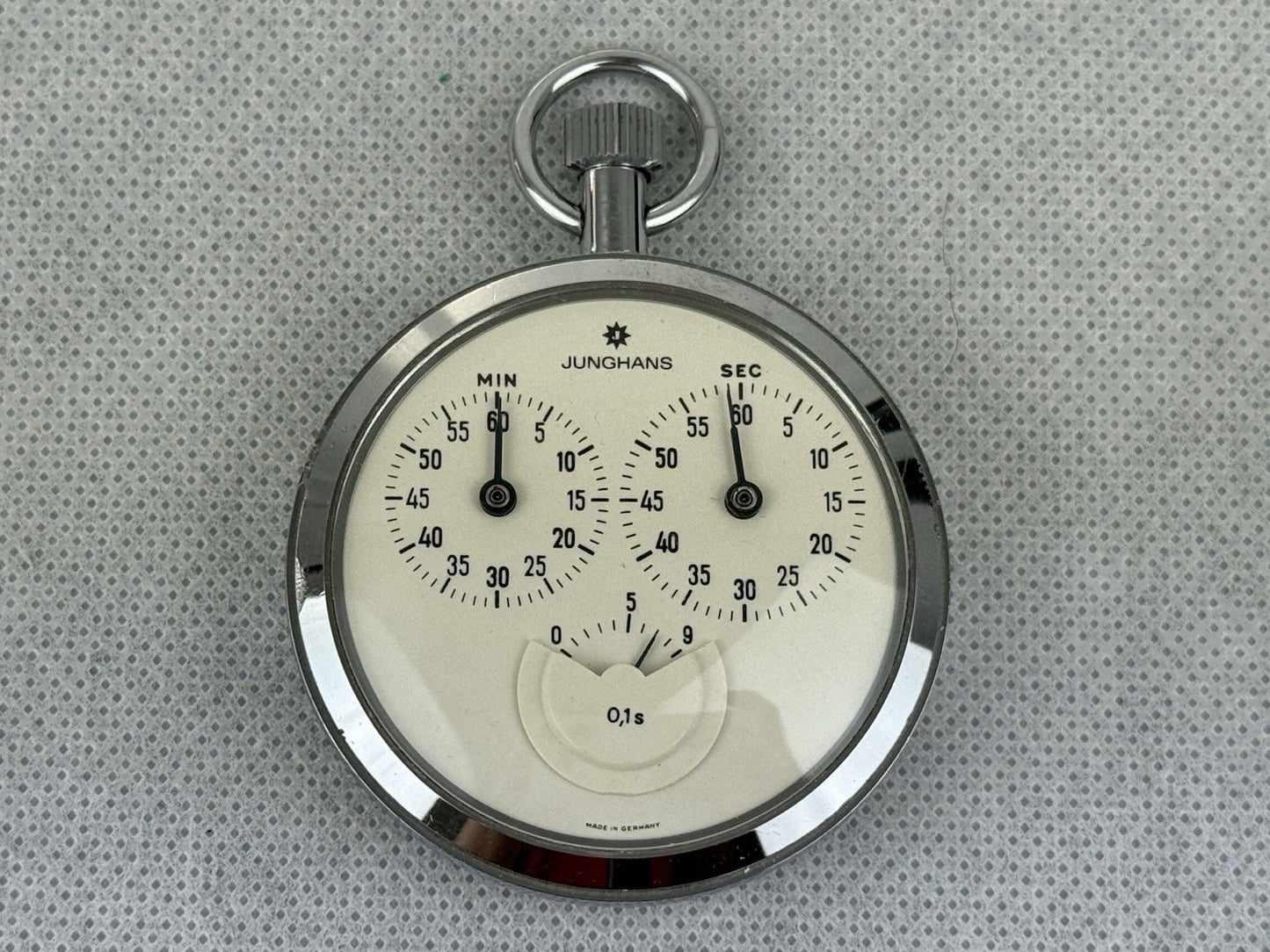 Vintage Junghans 1/10 Second Stopwatch Pocket Watch Incl. Case  Germany