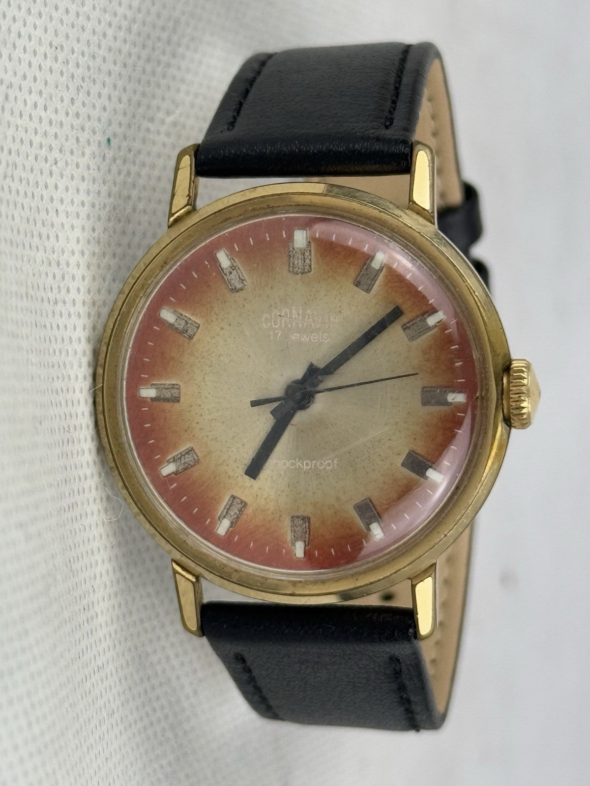Cornavin Rocket USSR 36mm Mechanical Watch Champaign/ Red Shockproof 17 Jewels