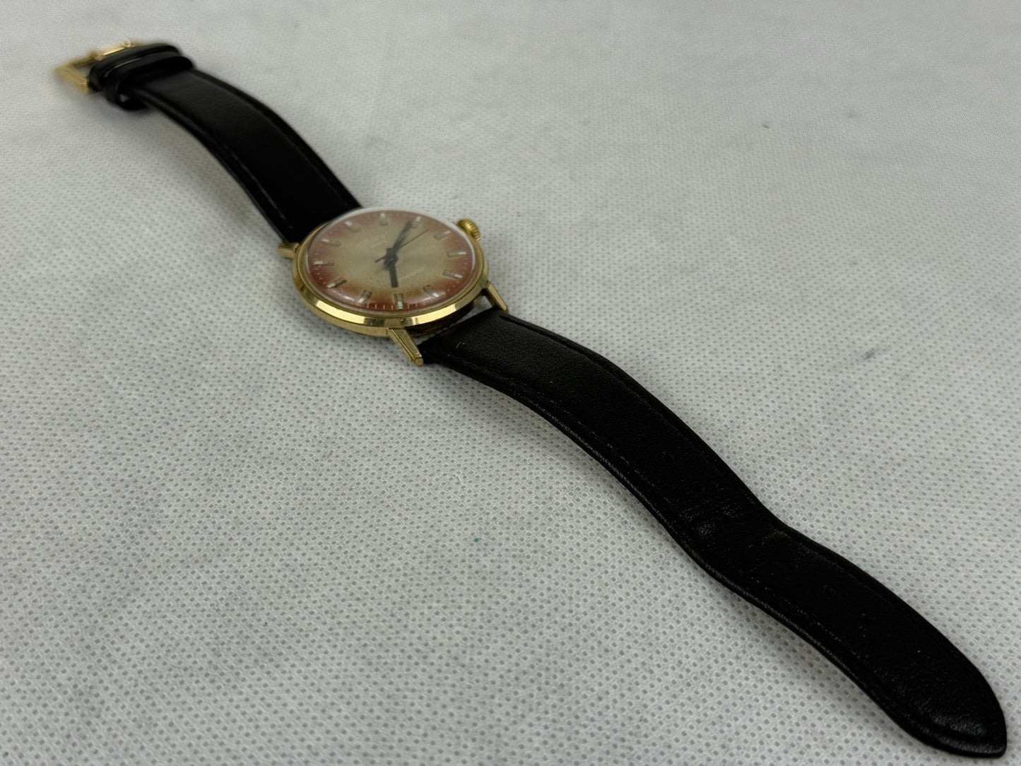 Cornavin Rocket USSR 36mm Mechanical Watch Champaign/ Red Shockproof 17 Jewels