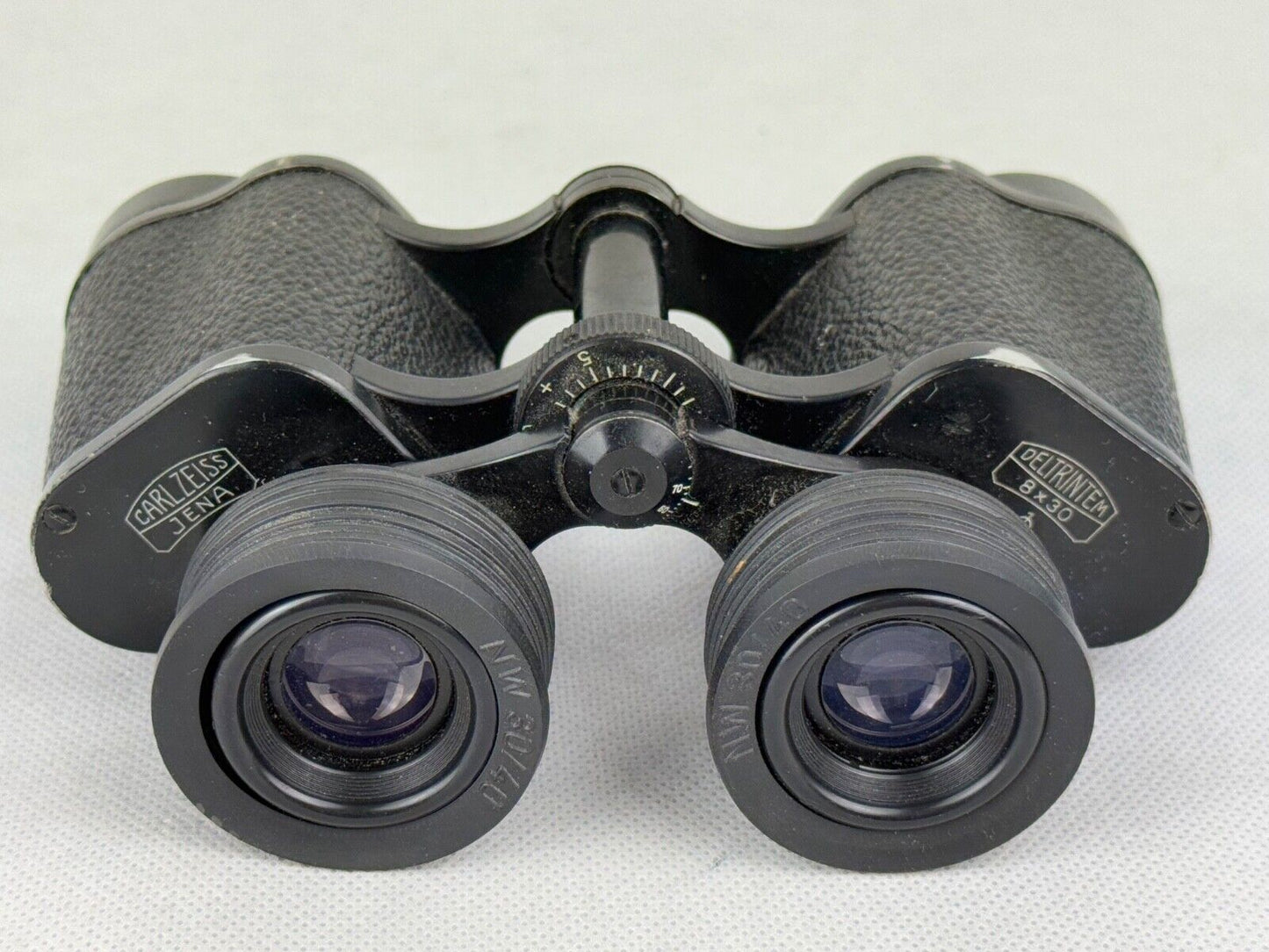 VINTAGE Carl Zeiss Jena DELTRINTEM 8x30 Q1 Binoculars w/ Leather Case