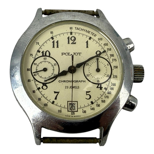 POLJOT CHRONOGRAPH CAL 3133 SOVIET UNION 23J MANUAL USSR MENS 42MM W/crown