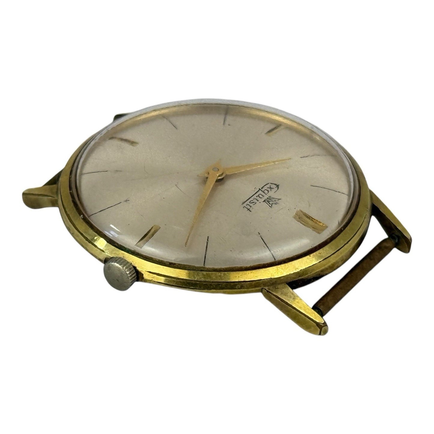 Exquisit Vintage Watch Gold 36mm W/crown Mechanical Shockproof Antimagnetic