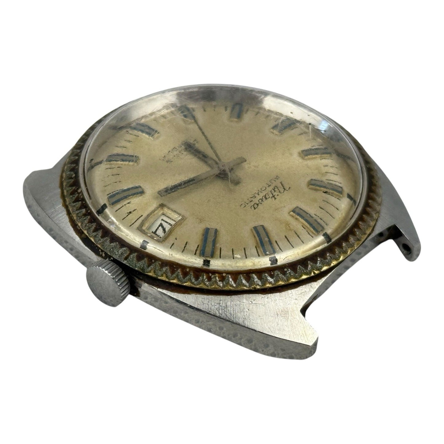 Nitava Vintage Automatic Watch 41mm w/crown Water Resistant Silver