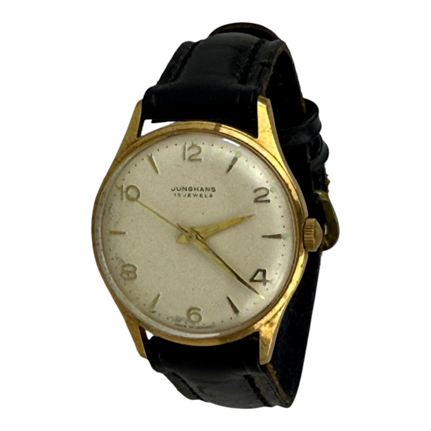 Junghans Vintage Watch Gold 15 Jewels Germany 33mm w/crown