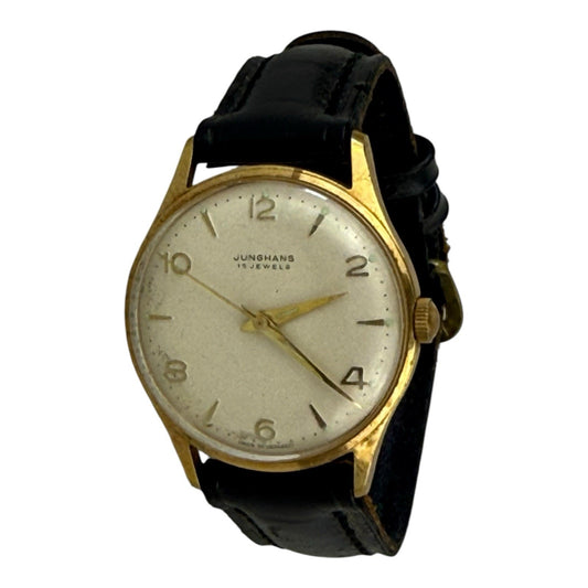 Junghans Vintage Watch Gold 15 Jewels Germany 33mm w/crown