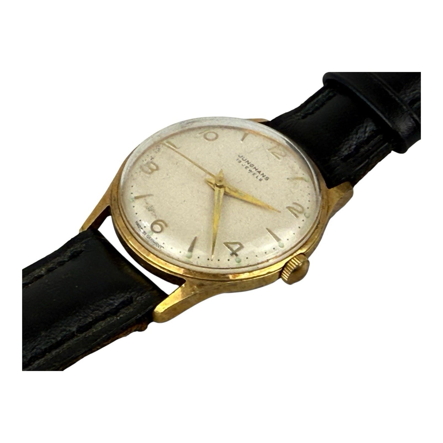 Junghans Vintage Watch Gold 15 Jewels Germany 33mm w/crown