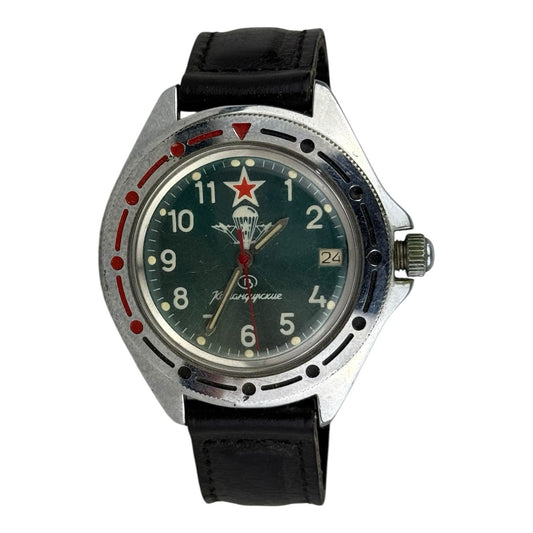 Watch Men's Military 45mm W/crown Vostok Komandirskie Manual USSR Wostok Soviet