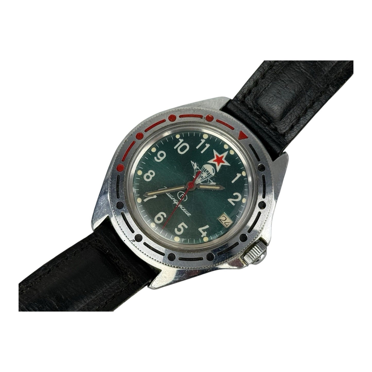 Watch Men's Military 45mm W/crown Vostok Komandirskie Manual USSR Wostok Soviet