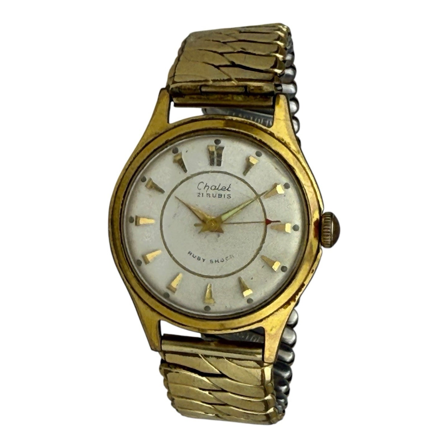 Chalet Ruby Shock Vintage Watch 36mm w/crown Gold/White antimagnetic Waterproof