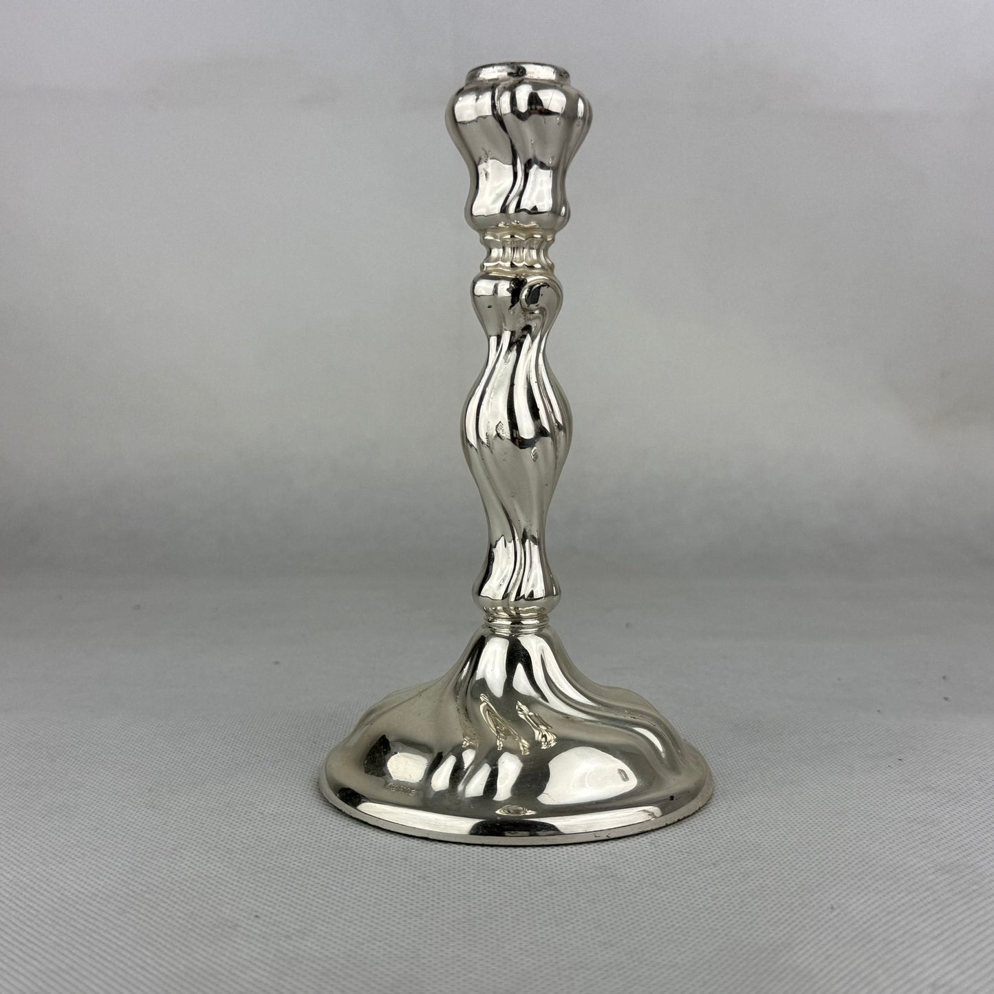 Antique 800 Silver Candlesticks Pair 18 cm – German Hallmarked – Heavy 560 g Total Weight
