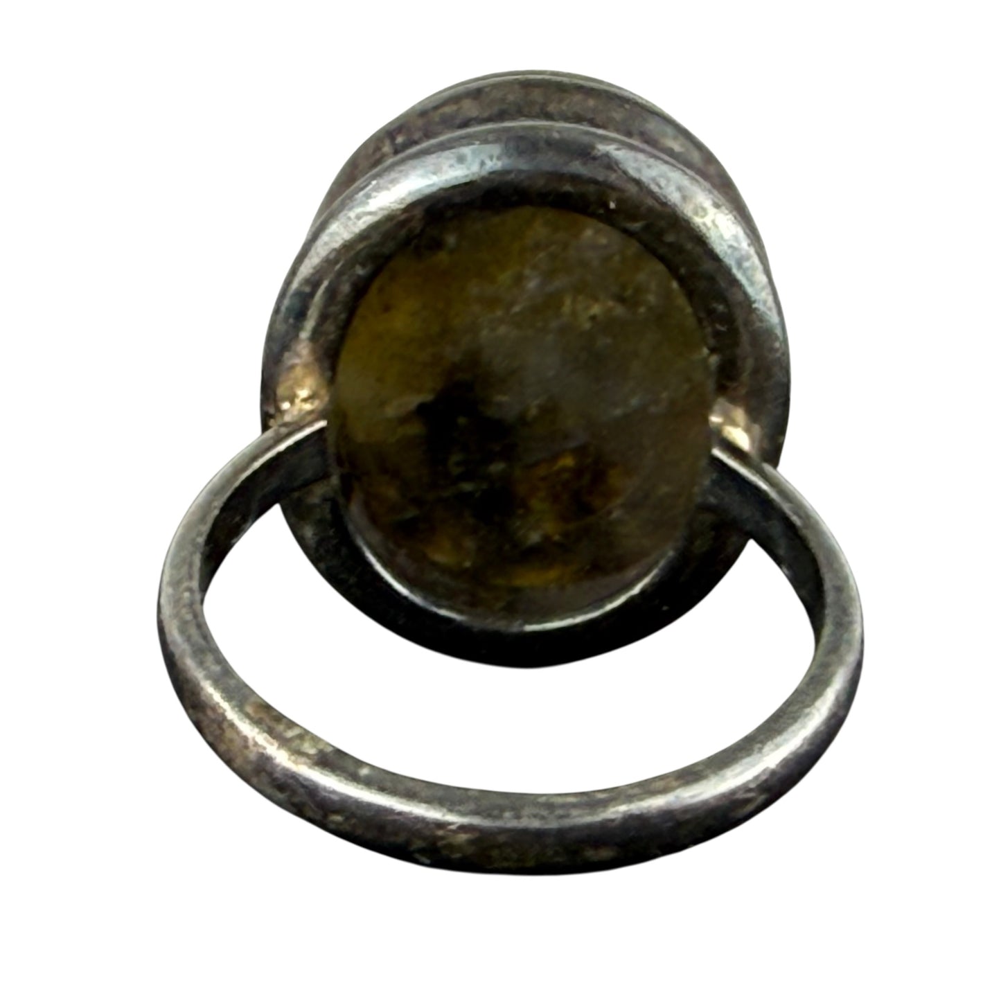 925 Sterling Silver Labradorite Ring Size 60 Natural Cabochon Statement Ring