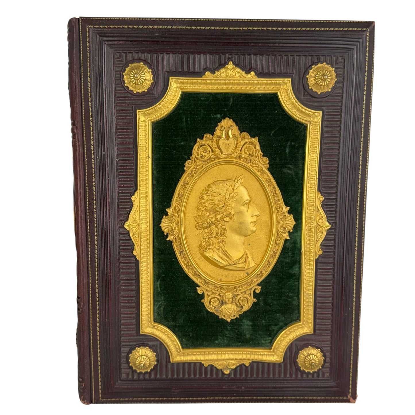 Antique 1859 Schiller’s Gedichte Luxury Binding Gilt Leather Large Folio Stuttgart Cotta