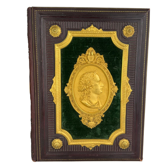 Antique 1859 Schiller’s Gedichte Luxury Binding Gilt Leather Large Folio Stuttgart Cotta