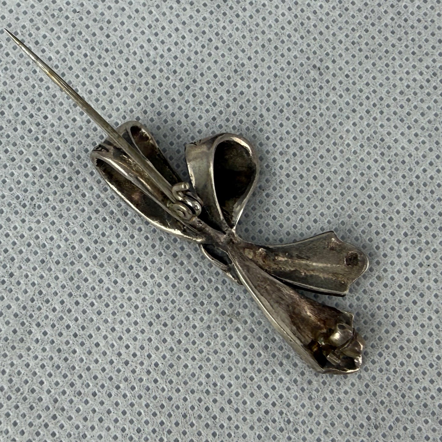 Vintage 925 Sterling Silver Marcasite Bow Brooch 5 cm – Art Deco Style 9.6 g