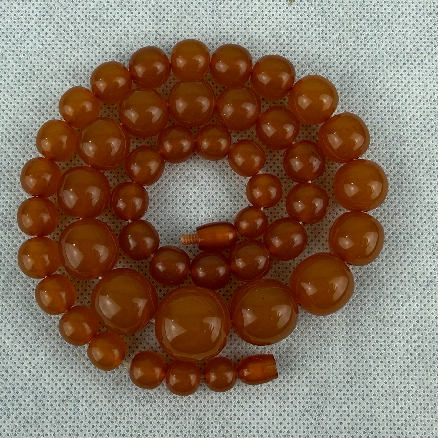 Vintage Amber Bead Necklace 60 cm | Natural Baltic Amber Style | 53,7 g Statement Jewelry