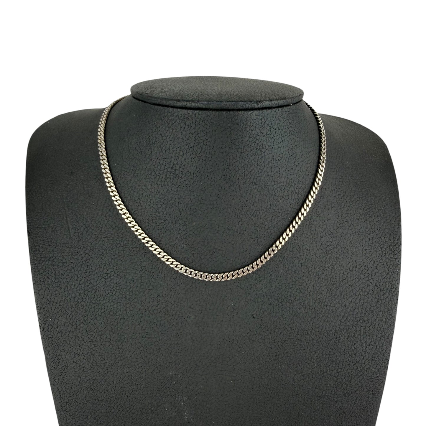 925 Sterling Silver Curb Chain Necklace Vintage 45cm 19.1g Classic Chain