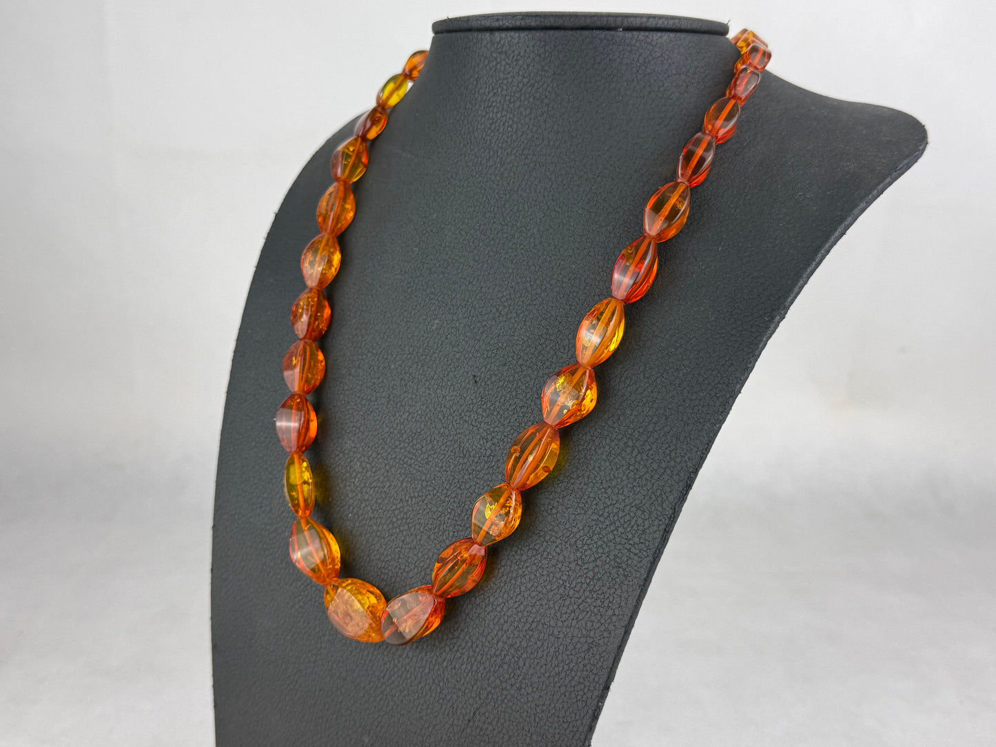 Vintage Baltic Amber Necklace 42g Cognac Honey Beads Screw Clasp Natural Amber Statement Jewelry