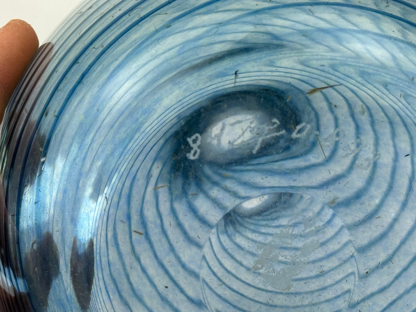 Vintage Studio Glass Vase “ZOP” – Blue Spiral Design, Glasfachschule Zwiesel, Germany (1984)