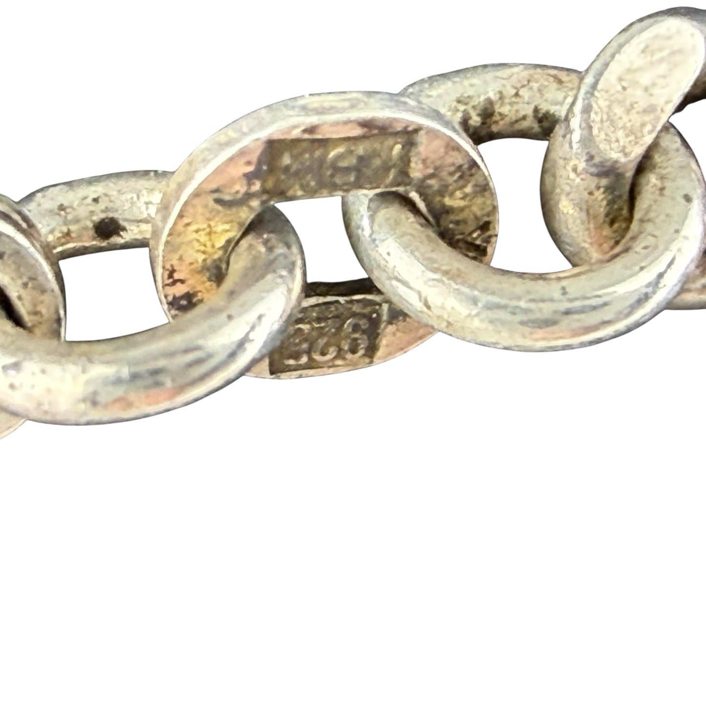 925 Sterling Silver Curb Chain Necklace Vintage 45cm 19.1g Classic Chain