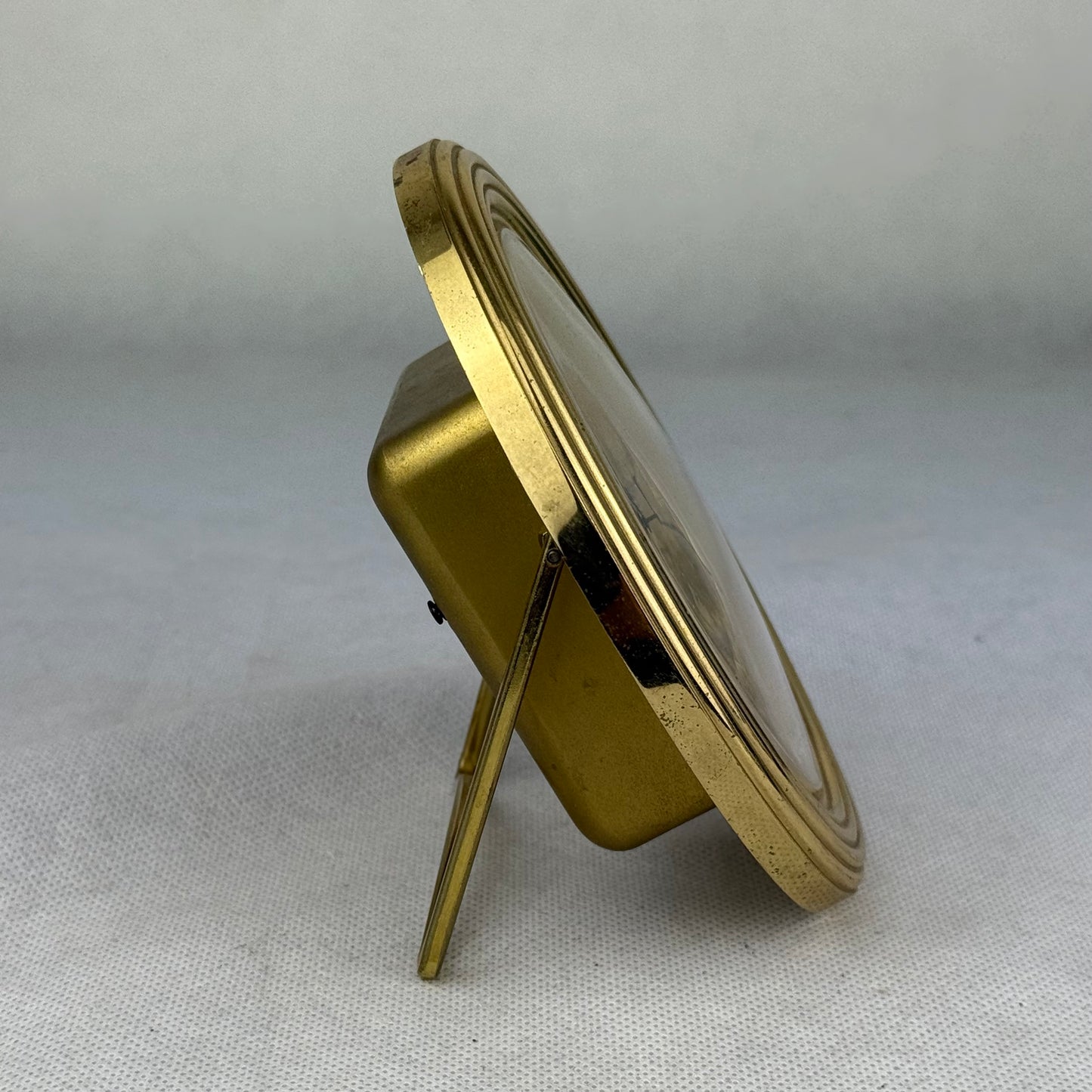 Swiza Swiss Quartz Desk / Table Clock Gold Tone Roman Numerals