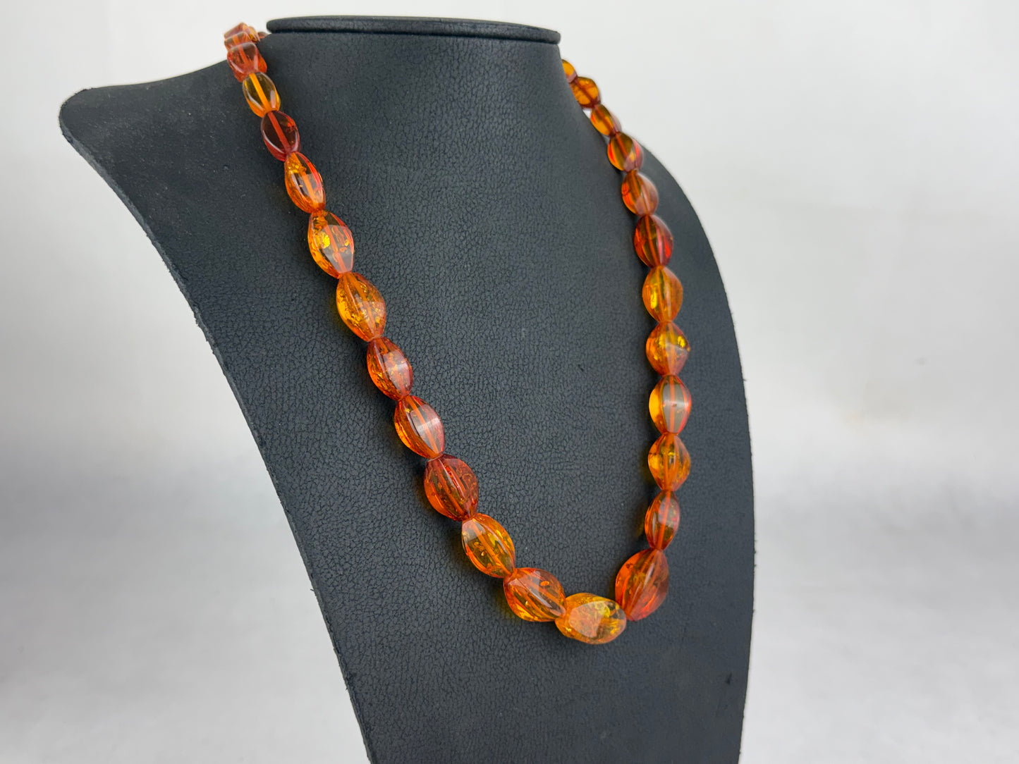 Vintage Baltic Amber Necklace 42g Cognac Honey Beads Screw Clasp Natural Amber Statement Jewelry