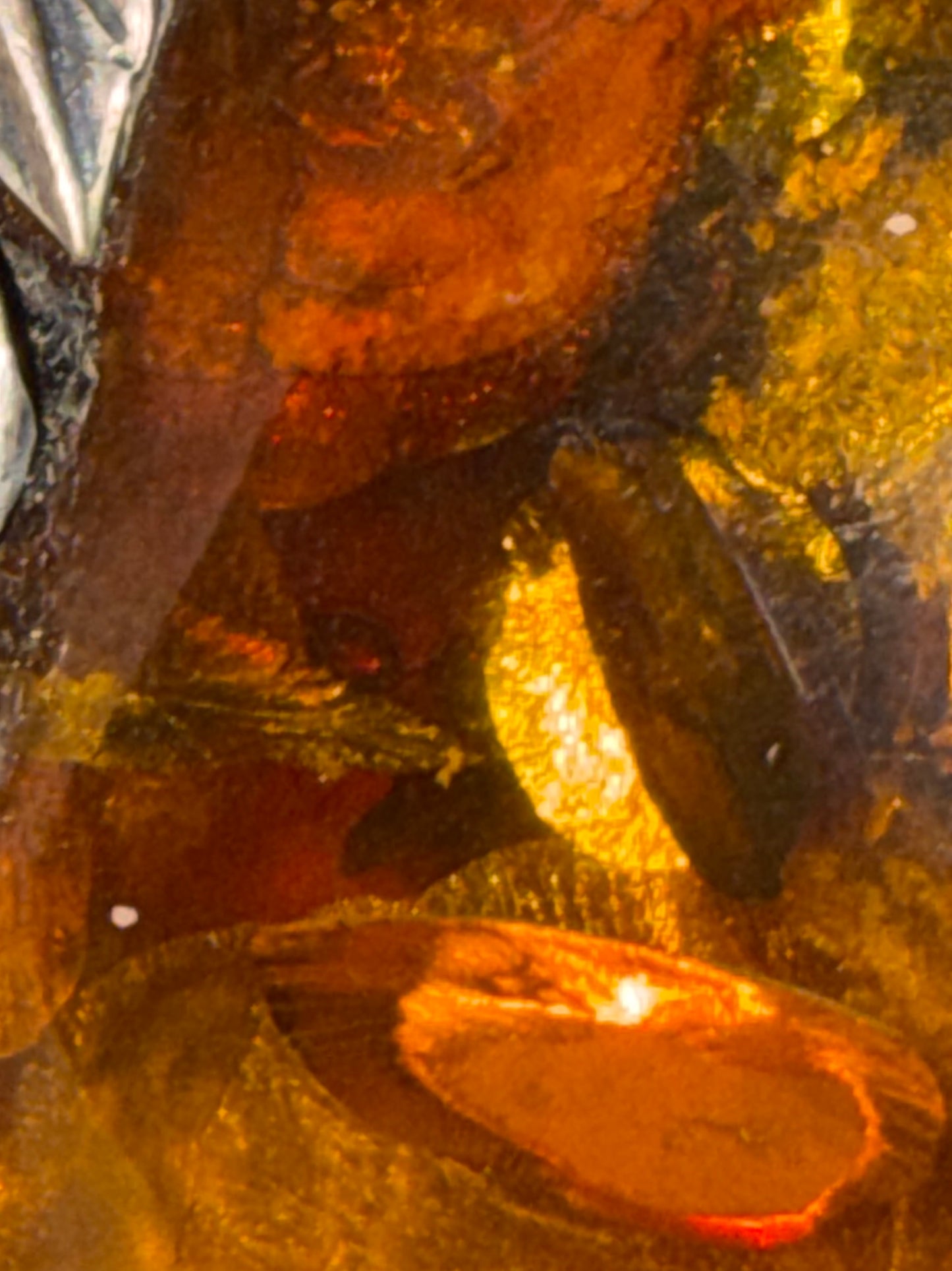Museum Size Baltic Amber Pendant 105 g Natural Inclusions Sterling Silver 925 Rare Collector Specimen