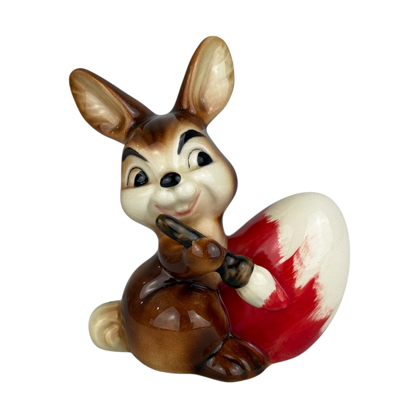 Goebel Bunny with Easter Egg Figurine Vintage Porcelain Rabbit 9cm Germany Easter Decor Collectible