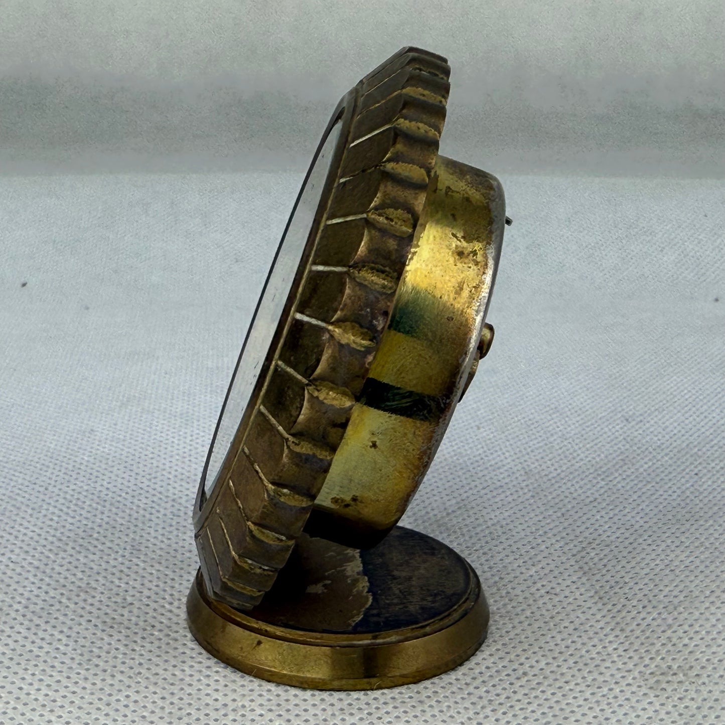 Kienzle Rubis Mechanical Alarm Desk / Table Clock Vintage Brass