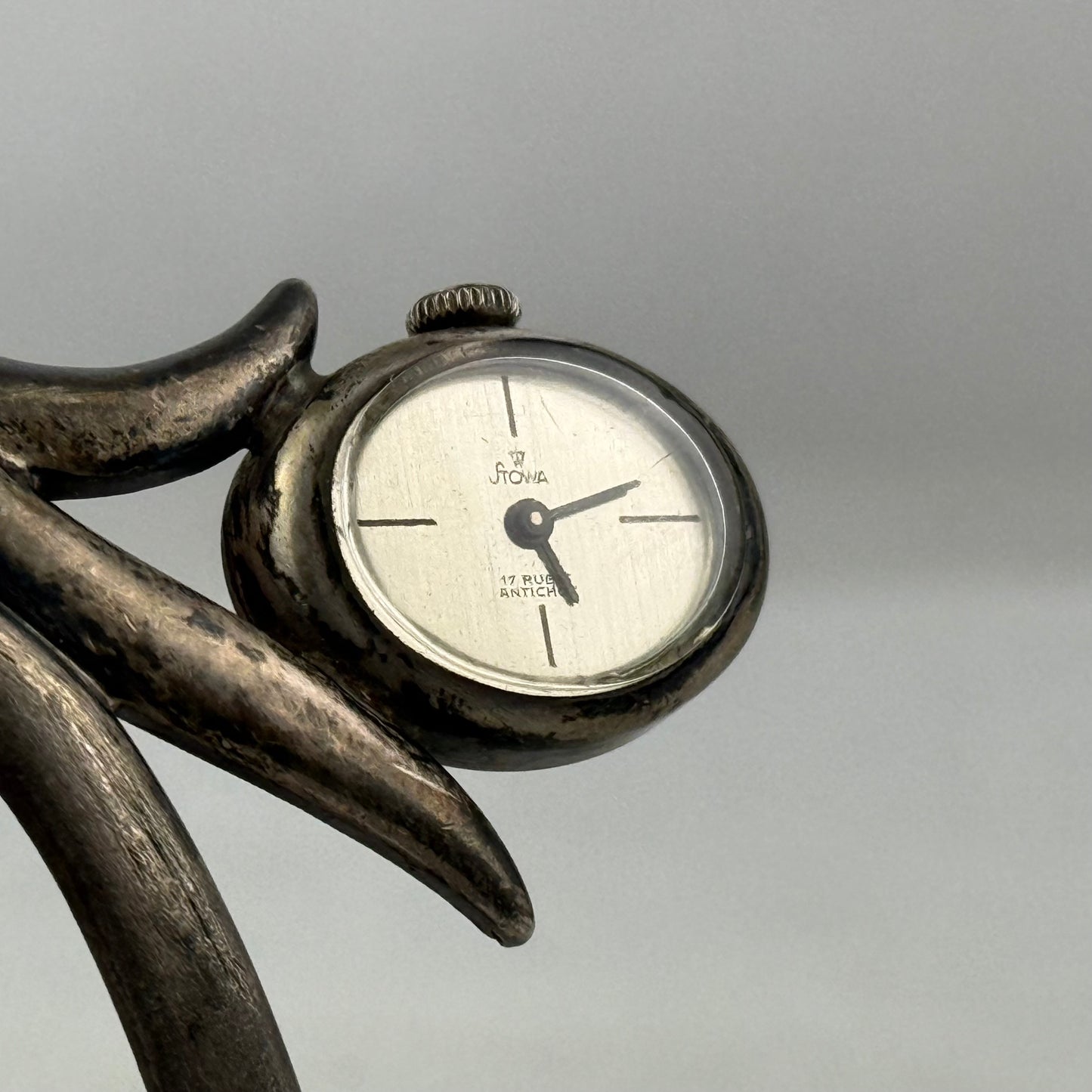 Vintage STOWA 835 Silver Cuff Bangle Watch – Mechanical – Running